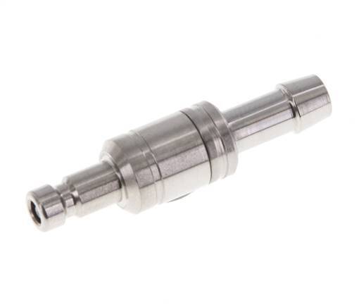 Stainless Steel 316L DN 2.7 (Micro) Air Coupling Plug 5 mm Hose Pillar Double Shut-Off