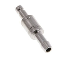 Stainless Steel 316L DN 2.7 (Micro) Air Coupling Plug 5 mm Hose Pillar Double Shut-Off
