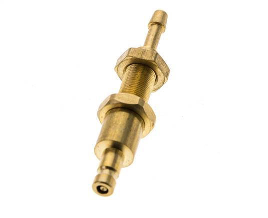 Brass DN 2.7 (Micro) Air Coupling Plug 3 mm Hose Pillar Bulkhead Double Shut-Off