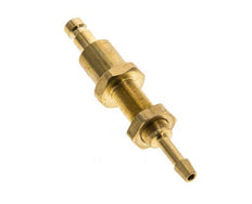 Brass DN 2.7 (Micro) Air Coupling Plug 3 mm Hose Pillar Bulkhead Double Shut-Off