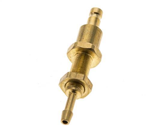 Brass DN 2.7 (Micro) Air Coupling Plug 3 mm Hose Pillar Bulkhead Double Shut-Off