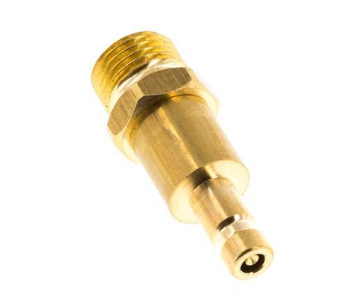 Brass DN 2.7 (Micro) Air Coupling Plug G 1/8 inch Male Double Shut-Off