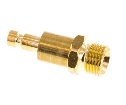 Brass DN 2.7 (Micro) Air Coupling Plug G 1/8 inch Male Double Shut-Off