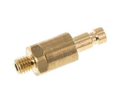 Brass DN 2.7 (Micro) Air Coupling Plug M5 Male Double Shut-Off