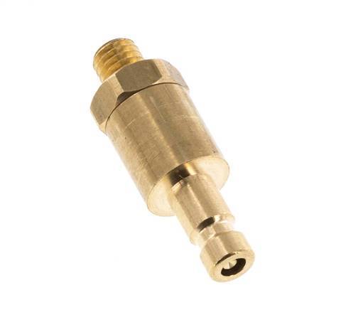 Brass DN 2.7 (Micro) Air Coupling Plug M5 Male Double Shut-Off
