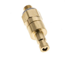 Messing DN 2,7 (Micro) Luftkupplungsstecker M5 männlich Doppelabsperrung