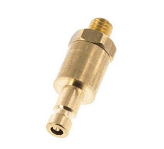 Brass DN 2.7 (Micro) Air Coupling Plug M5 Male Double Shut-Off