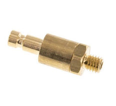 Brass DN 2.7 (Micro) Air Coupling Plug M5 Male Double Shut-Off