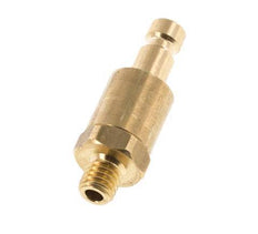 Brass DN 2.7 (Micro) Air Coupling Plug M5 Male Double Shut-Off