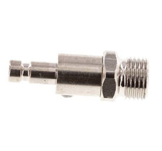 Messing vernickelt DN 2,7 (Micro) Luftkupplungsstecker G 1/8 Zoll Außengewinde Doppelabsperrung