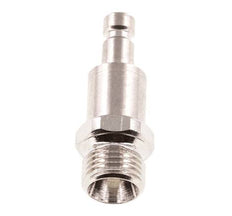 Messing vernickelt DN 2,7 (Micro) Luftkupplungsstecker G 1/8 Zoll Außengewinde Doppelabsperrung