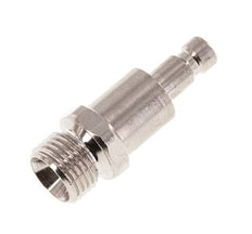 Messing vernickelt DN 2,7 (Micro) Luftkupplungsstecker G 1/8 Zoll Außengewinde Doppelabsperrung