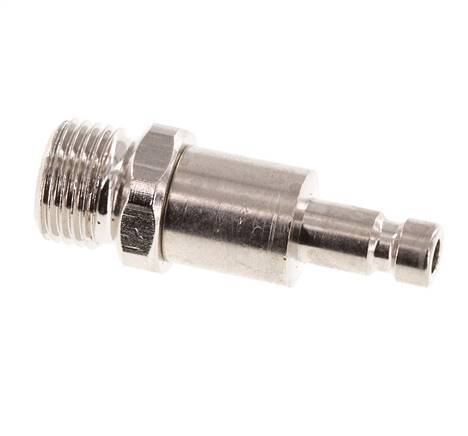 Nickel-plated Brass DN 2.7 (Micro) Air Coupling Plug G 1/8 inch Male Double Shut-Off