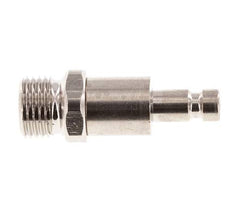 Messing vernickelt DN 2,7 (Micro) Luftkupplungsstecker G 1/8 Zoll Außengewinde Doppelabsperrung