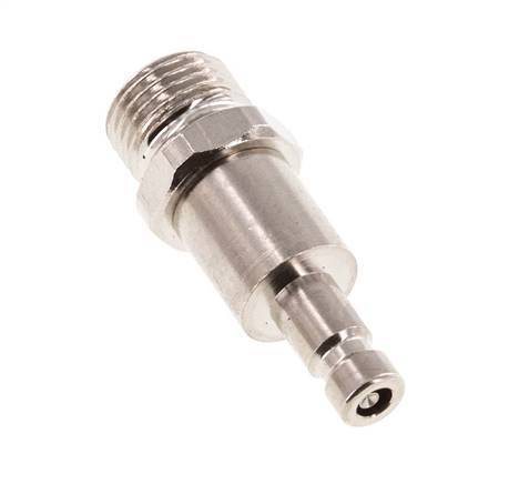 Nickel-plated Brass DN 2.7 (Micro) Air Coupling Plug G 1/8 inch Male Double Shut-Off