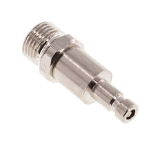 Messing vernickelt DN 2,7 (Micro) Luftkupplungsstecker G 1/8 Zoll Außengewinde Doppelabsperrung