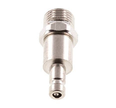 Messing vernickelt DN 2,7 (Micro) Luftkupplungsstecker G 1/8 Zoll Außengewinde Doppelabsperrung