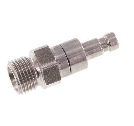 Stainless steel DN 2.7 (Micro) Air Coupling Plug G 1/8 inch Male Double Shut-Off