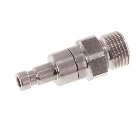 Stainless steel DN 2.7 (Micro) Air Coupling Plug G 1/8 inch Male Double Shut-Off