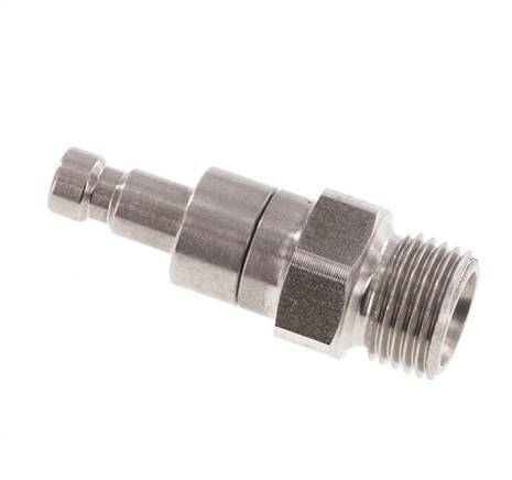 Stainless steel DN 2.7 (Micro) Air Coupling Plug G 1/8 inch Male Double Shut-Off