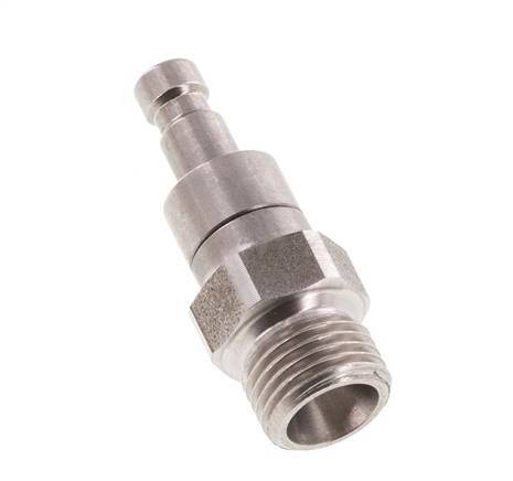 Stainless steel DN 2.7 (Micro) Air Coupling Plug G 1/8 inch Male Double Shut-Off