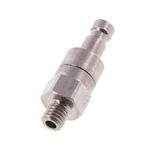 Stainless steel DN 2.7 (Micro) Air Coupling Plug M5 Male Double Shut-Off