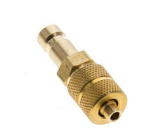 Brass DN 2.7 (Micro) Air Coupling Plug 3x4.3 mm Union Nut [2 Pieces]