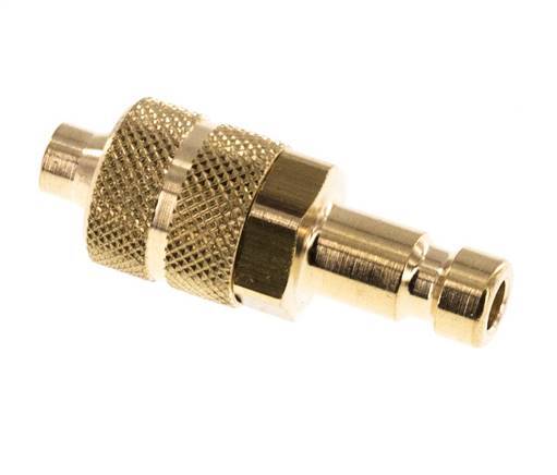 Brass DN 2.7 (Micro) Air Coupling Plug 4x6 mm Union Nut [2 Pieces]