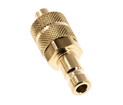 Brass DN 2.7 (Micro) Air Coupling Plug 4x6 mm Union Nut [2 Pieces]