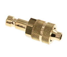 Brass DN 2.7 (Micro) Air Coupling Plug 4x6 mm Union Nut [2 Pieces]