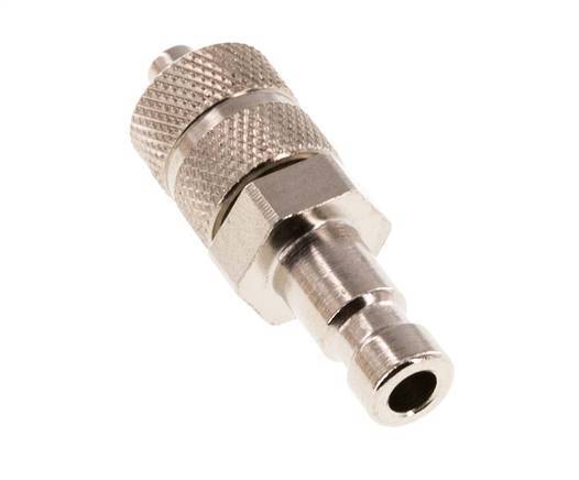 Nickel-plated Brass DN 2.7 (Micro) Air Coupling Plug 3x4.3 mm Union Nut [2 Pieces]