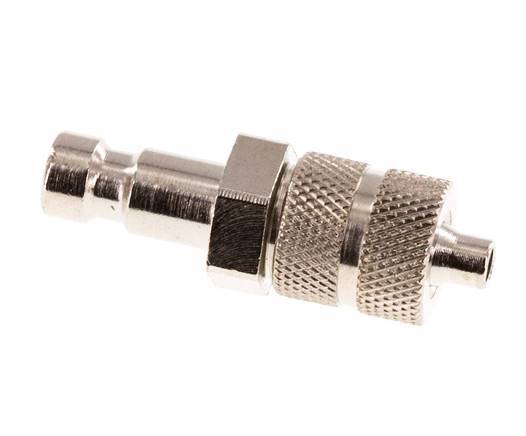 Nickel-plated Brass DN 2.7 (Micro) Air Coupling Plug 3x4.3 mm Union Nut [2 Pieces]