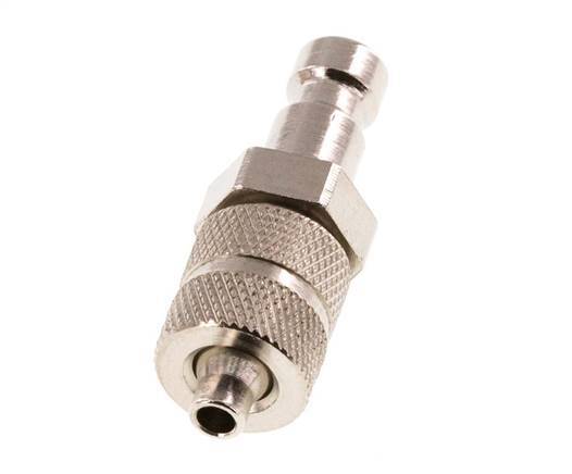 Nickel-plated Brass DN 2.7 (Micro) Air Coupling Plug 3x4.3 mm Union Nut [2 Pieces]
