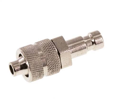 Nickel-plated Brass DN 2.7 (Micro) Air Coupling Plug 4x6 mm Union Nut [2 Pieces]