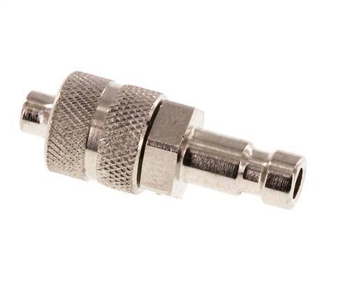 Nickel-plated Brass DN 2.7 (Micro) Air Coupling Plug 4x6 mm Union Nut [2 Pieces]