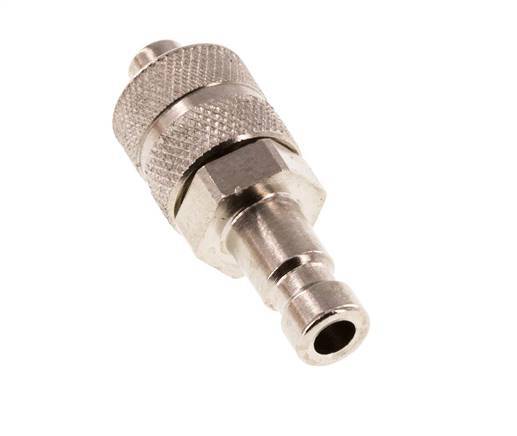 Nickel-plated Brass DN 2.7 (Micro) Air Coupling Plug 4x6 mm Union Nut [2 Pieces]