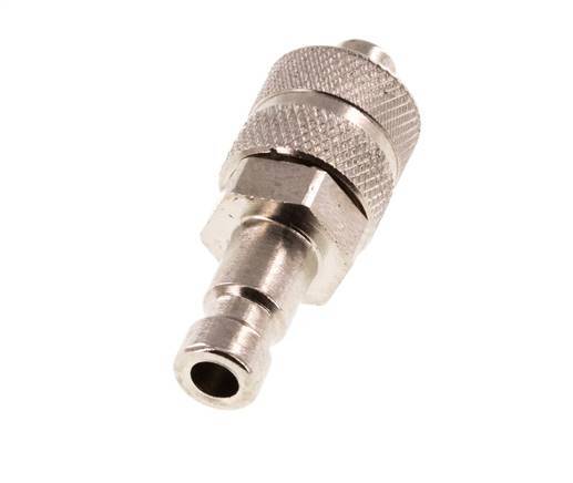 Nickel-plated Brass DN 2.7 (Micro) Air Coupling Plug 4x6 mm Union Nut [2 Pieces]