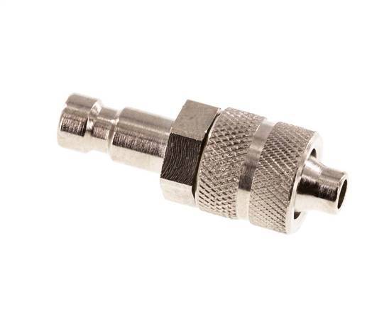 Nickel-plated Brass DN 2.7 (Micro) Air Coupling Plug 4x6 mm Union Nut [2 Pieces]