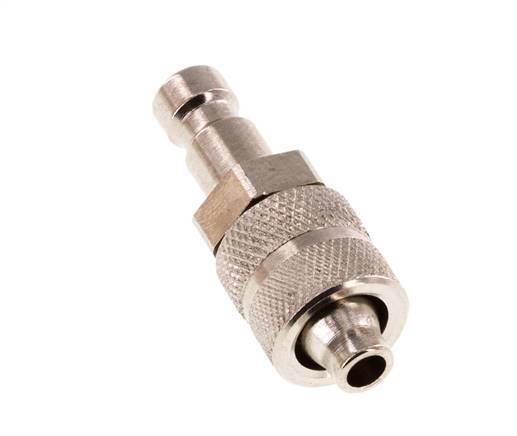 Nickel-plated Brass DN 2.7 (Micro) Air Coupling Plug 4x6 mm Union Nut [2 Pieces]