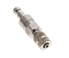 Nickel-plated Brass DN 2.7 (Micro) Air Coupling Plug 3x4.3 mm Union Nut Double Shut-Off