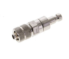 Nickel-plated Brass DN 2.7 (Micro) Air Coupling Plug 4x6 mm Union Nut Double Shut-Off