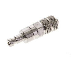 Nickel-plated Brass DN 2.7 (Micro) Air Coupling Plug 4x6 mm Union Nut Double Shut-Off