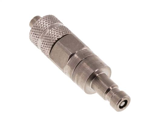 Edelstahl DN 2,7 (Micro) Luftkupplungsstopfen 4x6 mm Überwurfmutter Doppelabsperrung