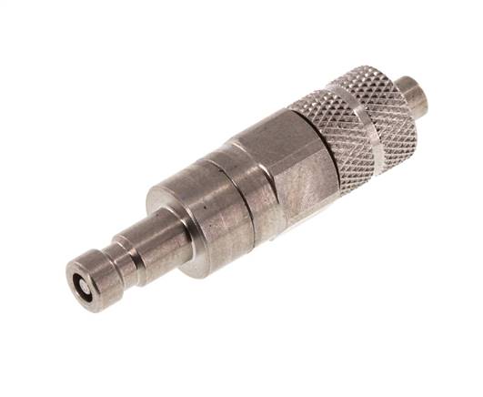 Edelstahl DN 2,7 (Micro) Luftkupplungsstopfen 4x6 mm Überwurfmutter Doppelabsperrung
