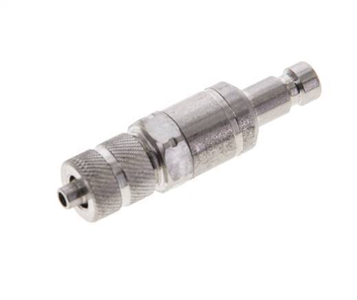 Stainless Steel 316L DN 2.7 (Micro) Air Coupling Plug 3x4.3 mm Union Nut Double Shut-Off