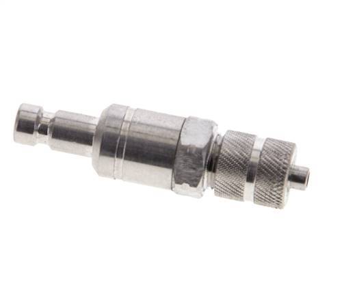 Stainless Steel 316L DN 2.7 (Micro) Air Coupling Plug 3x4.3 mm Union Nut Double Shut-Off