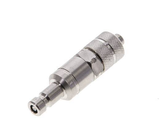 Stainless Steel 316L DN 2.7 (Micro) Air Coupling Plug 4x6 mm Union Nut Double Shut-Off