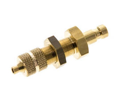 Brass DN 2.7 (Micro) Air Coupling Plug 3x4.3 mm Union Nut Bulkhead