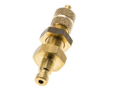 Brass DN 2.7 (Micro) Air Coupling Plug 3x4.3 mm Union Nut Bulkhead