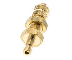 Brass DN 2.7 (Micro) Air Coupling Plug 4x6 mm Union Nut Bulkhead